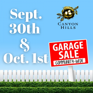 Fall Garage Sale - September 30th & October 1st